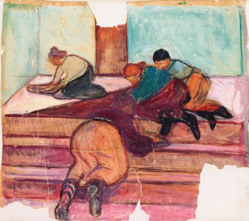 Donne di servizio sulle scale - 1906